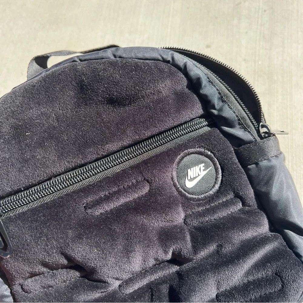 Nike Sportswear Futura Black Velour Mini Backpack